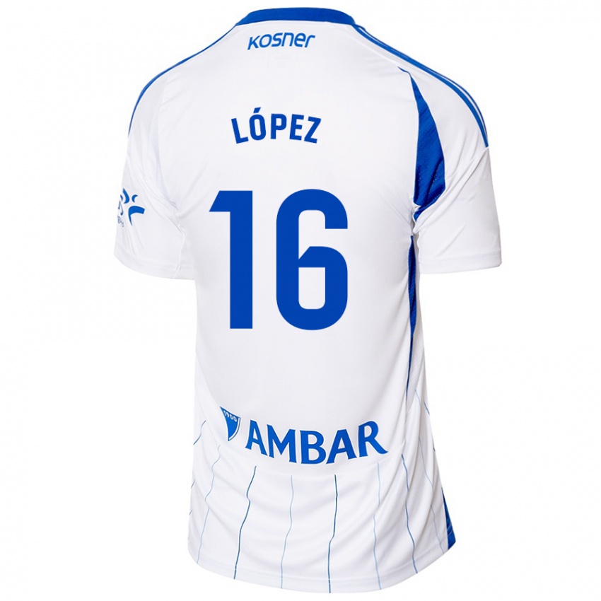 Kinder Juan López #16 Rot Weiß Heimtrikot Trikot 2024/25 T-Shirt Österreich