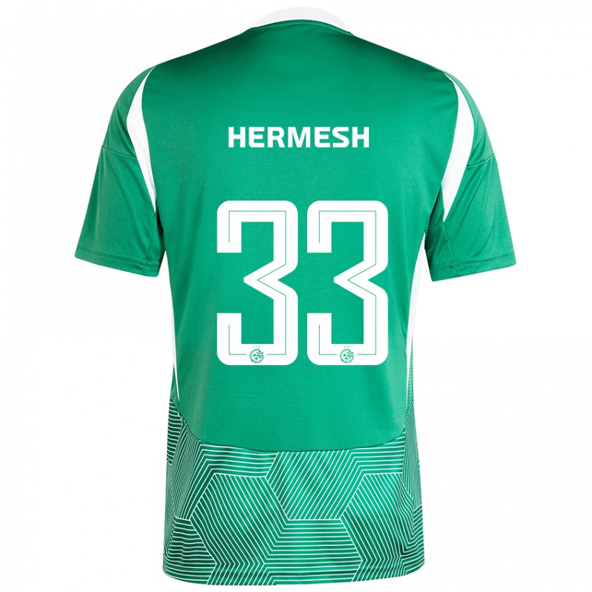 Kinder Liam Hermesh #33 Grün Weiß Heimtrikot Trikot 2024/25 T-Shirt Österreich