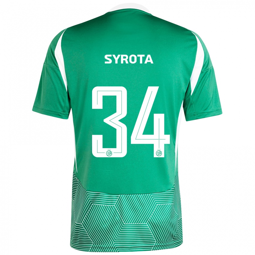 Kinder Oleksandr Syrota #34 Grün Weiß Heimtrikot Trikot 2024/25 T-Shirt Österreich