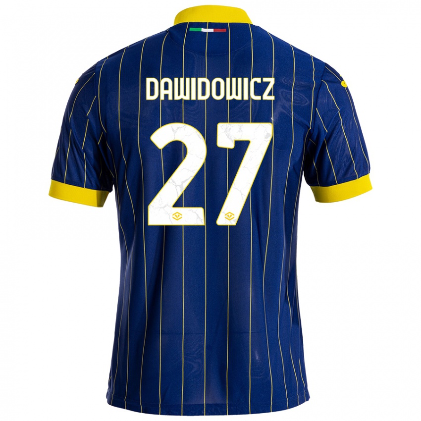 Kinder Pawel Dawidowicz #27 Blau Gelb Heimtrikot Trikot 2024/25 T-Shirt Österreich