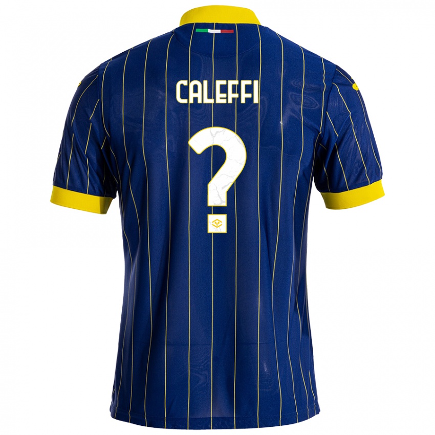 Kinder Andrea Caleffi #0 Blau Gelb Heimtrikot Trikot 2024/25 T-Shirt Österreich