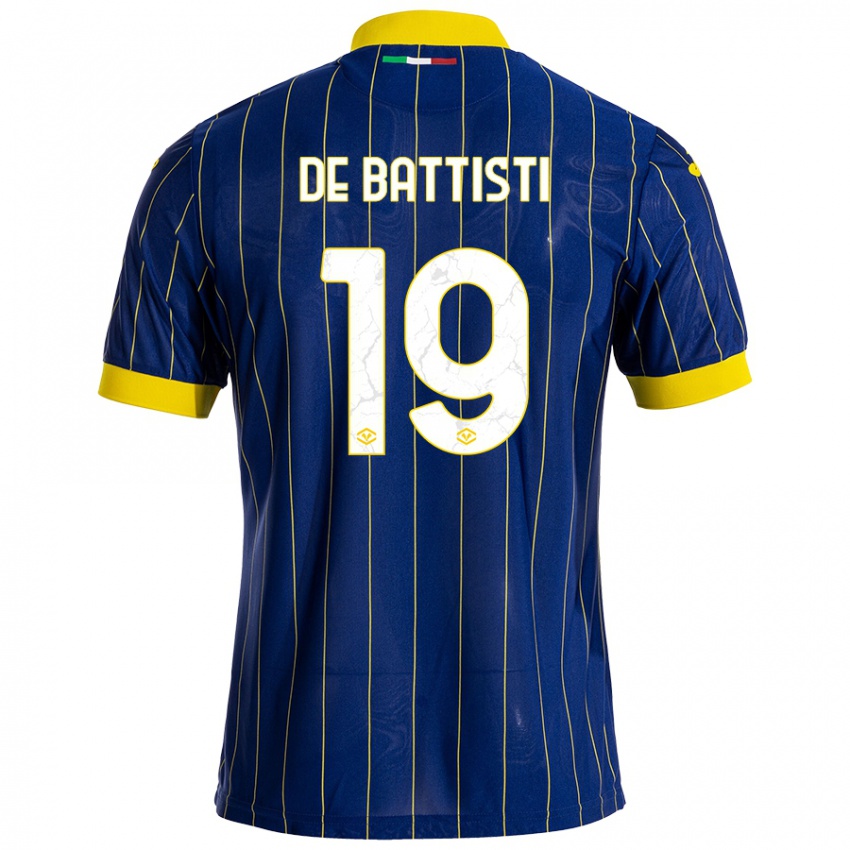 Kinder Davide De Battisti #19 Blau Gelb Heimtrikot Trikot 2024/25 T-Shirt Österreich