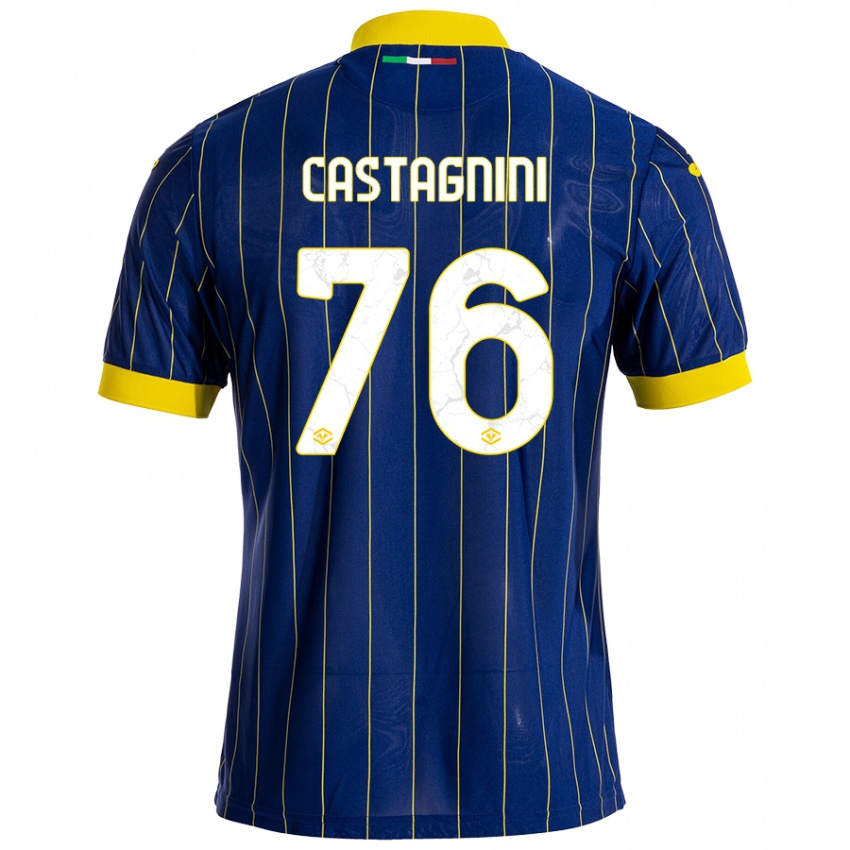 Kinder Mirko Castagnini #76 Blau Gelb Heimtrikot Trikot 2024/25 T-Shirt Österreich