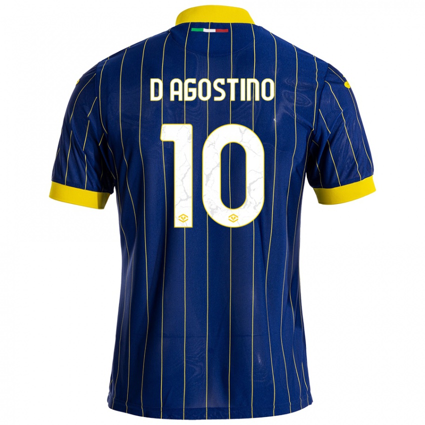 Kinder Samuele D'agostino #10 Blau Gelb Heimtrikot Trikot 2024/25 T-Shirt Österreich