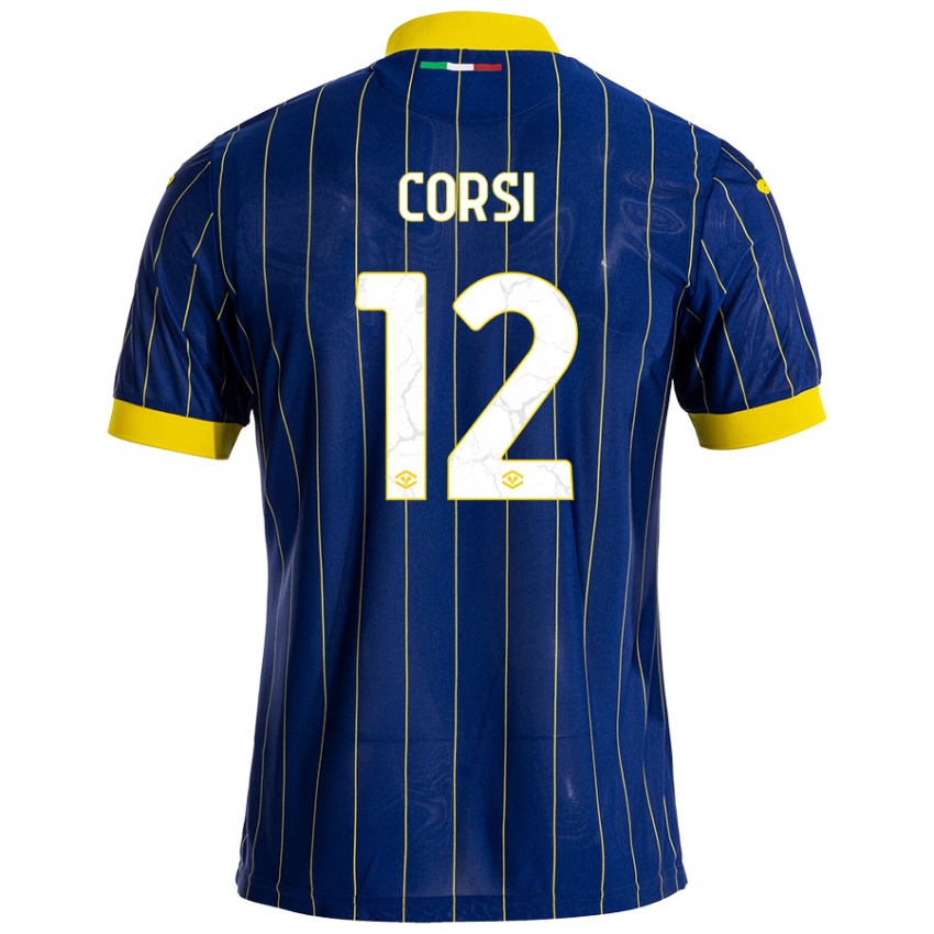 Kinder Sara Corsi #12 Blau Gelb Heimtrikot Trikot 2024/25 T-Shirt Österreich