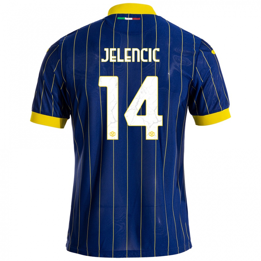 Kinder Ana Jelencic #14 Blau Gelb Heimtrikot Trikot 2024/25 T-Shirt Österreich