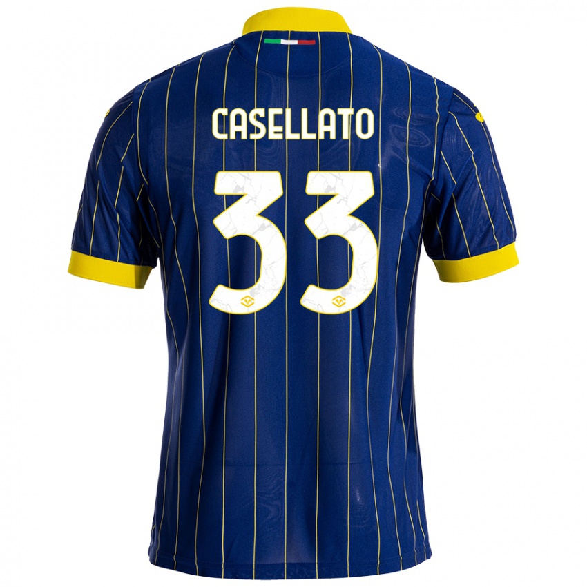 Kinder Elisa Casellato #33 Blau Gelb Heimtrikot Trikot 2024/25 T-Shirt Österreich