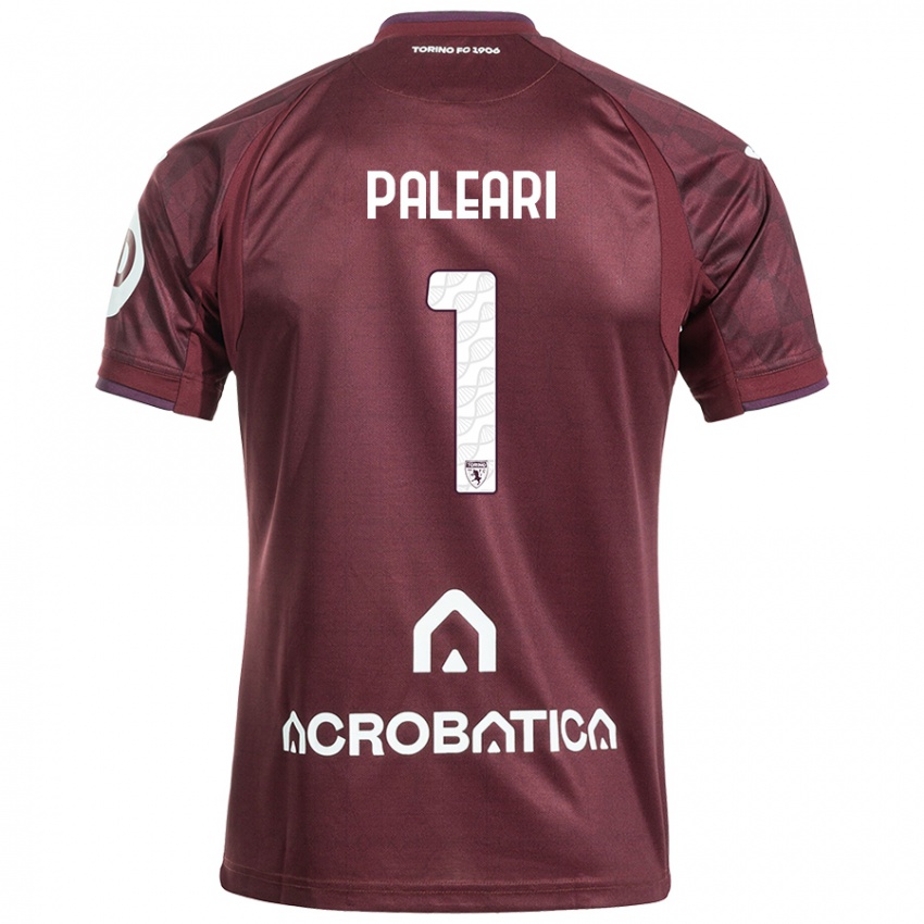 Kinder Alberto Paleari #1 Kastanienbraun Weiß Heimtrikot Trikot 2024/25 T-Shirt Österreich