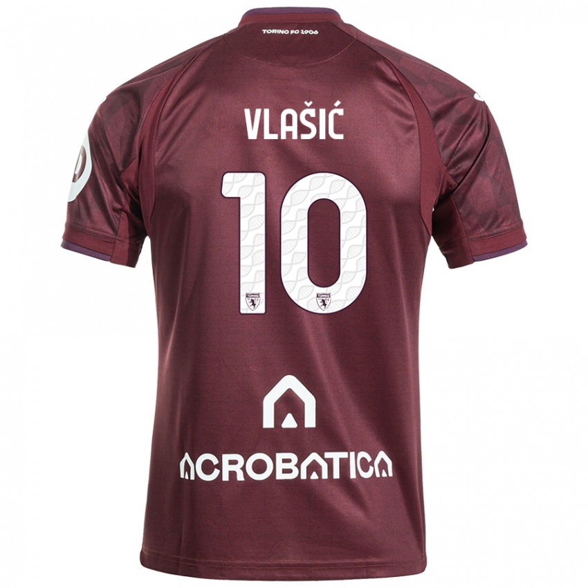 Kinder Nikola Vlasic #10 Kastanienbraun Weiß Heimtrikot Trikot 2024/25 T-Shirt Österreich