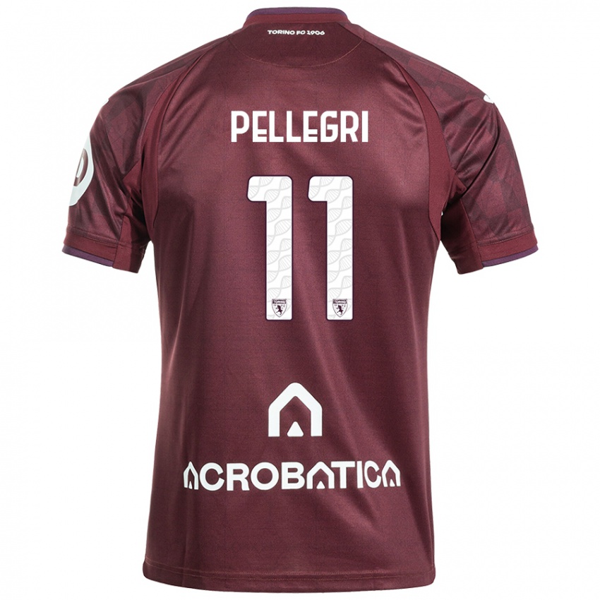 Kinder Pietro Pellegri #11 Kastanienbraun Weiß Heimtrikot Trikot 2024/25 T-Shirt Österreich