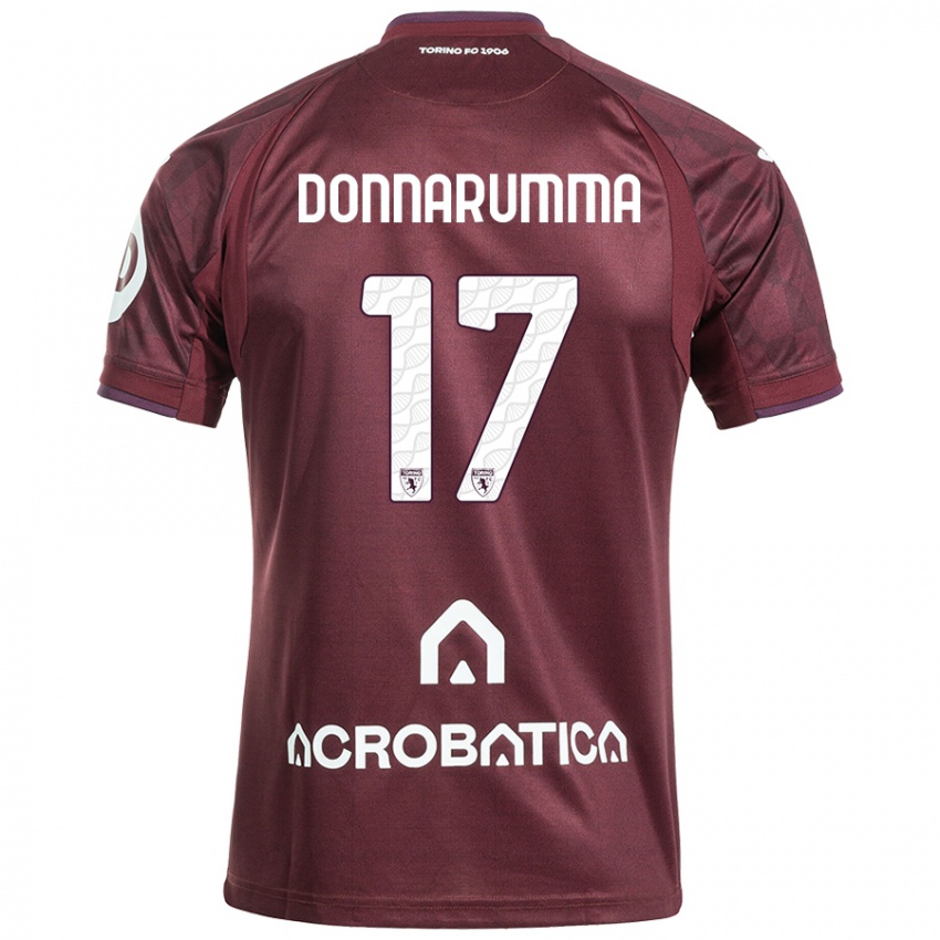 Kinder Antonio Donnarumma #17 Kastanienbraun Weiß Heimtrikot Trikot 2024/25 T-Shirt Österreich