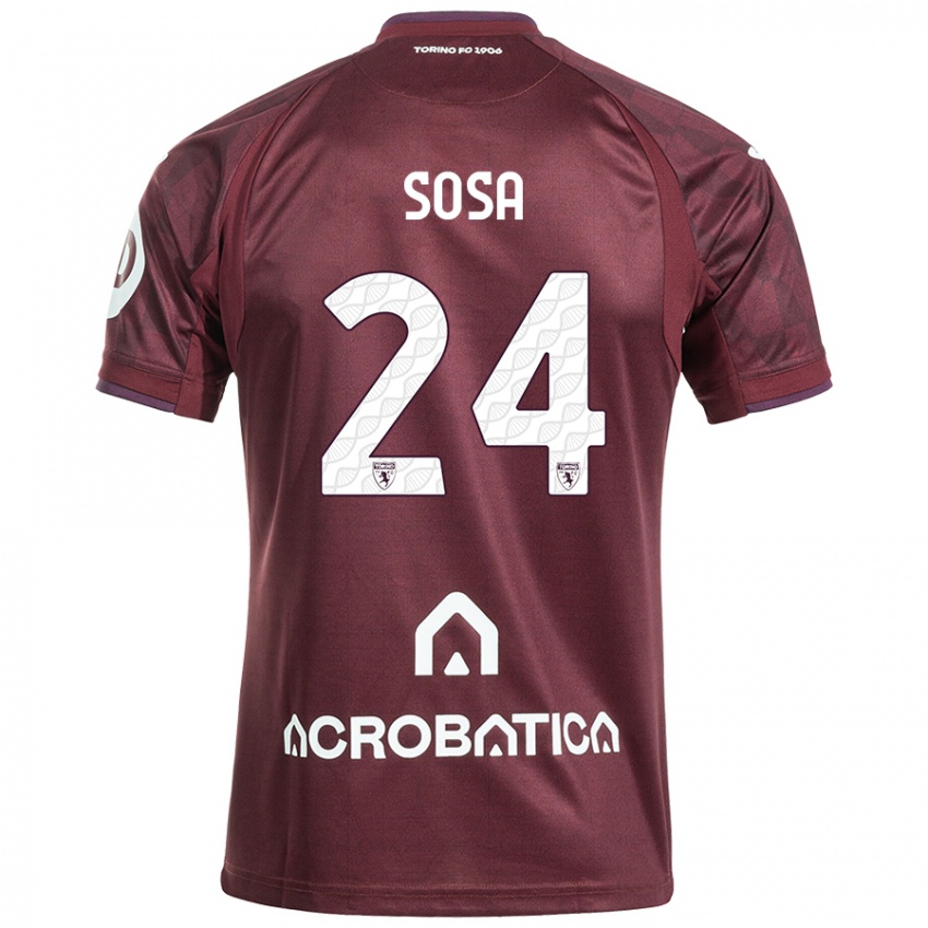 Kinder Borna Sosa #24 Kastanienbraun Weiß Heimtrikot Trikot 2024/25 T-Shirt Österreich