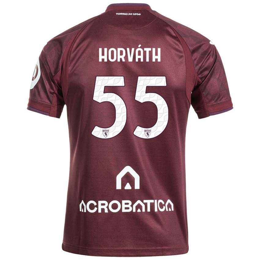 Kinder Krisztofer Horváth #55 Kastanienbraun Weiß Heimtrikot Trikot 2024/25 T-Shirt Österreich