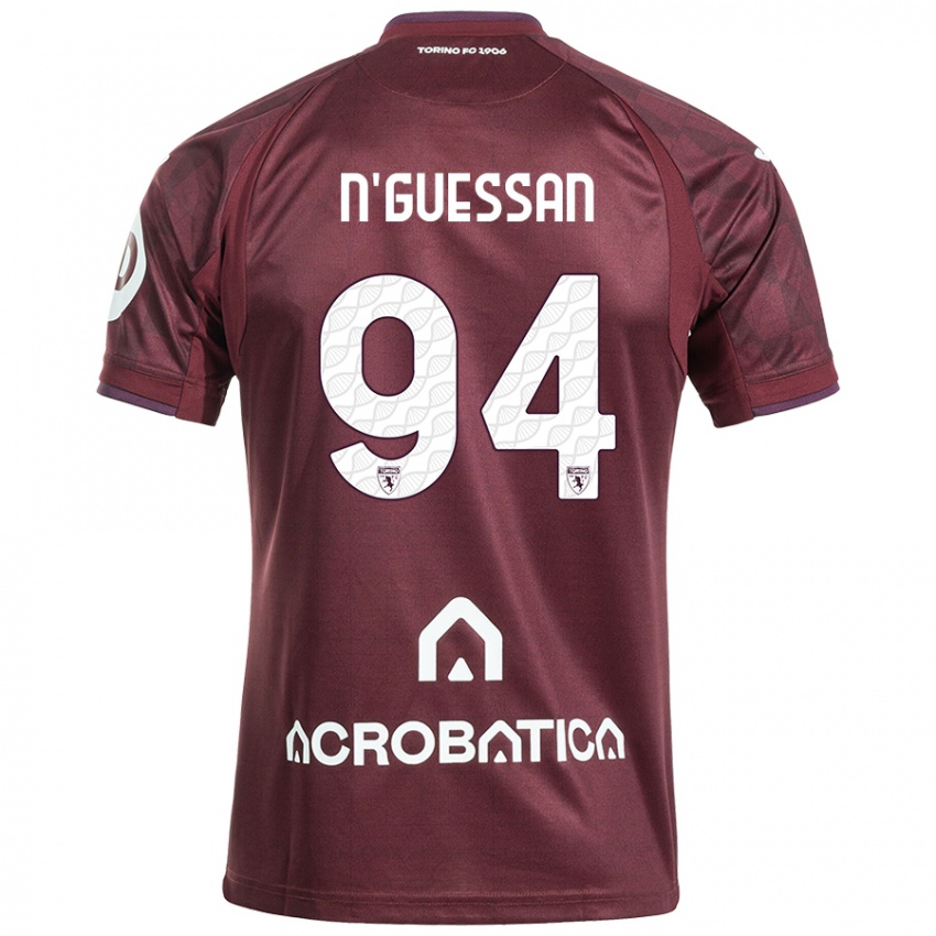 Kinder Ange Caumenan N'guessan #94 Kastanienbraun Weiß Heimtrikot Trikot 2024/25 T-Shirt Österreich