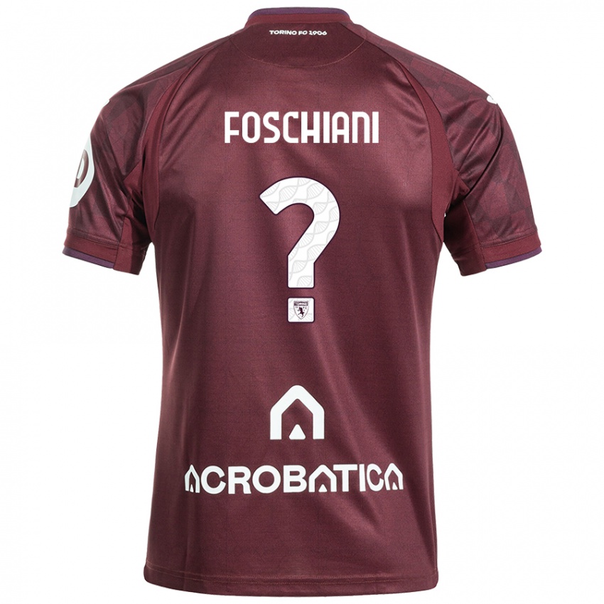 Kinder Francesco Foschiani #0 Kastanienbraun Weiß Heimtrikot Trikot 2024/25 T-Shirt Österreich