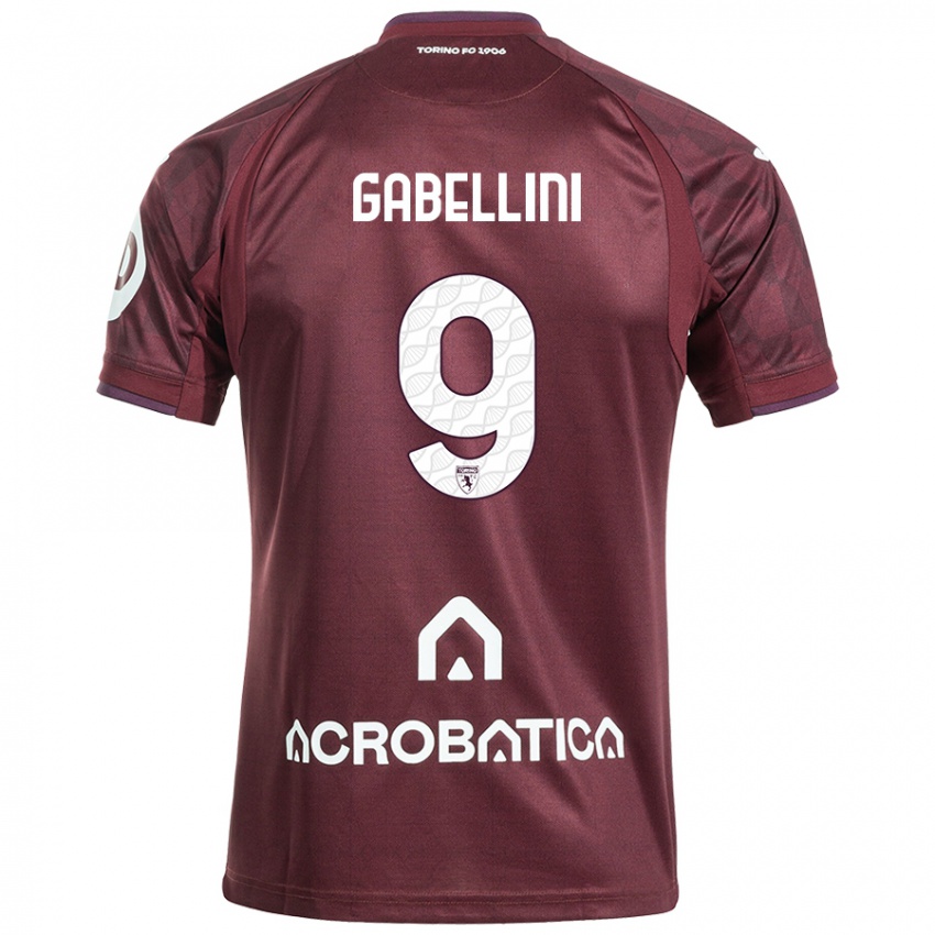 Kinder Tommaso Gabellini #9 Kastanienbraun Weiß Heimtrikot Trikot 2024/25 T-Shirt Österreich