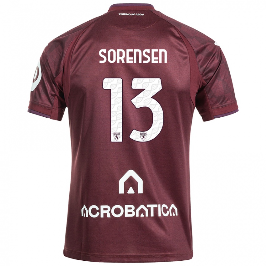 Kinder Ben Sørensen #13 Kastanienbraun Weiß Heimtrikot Trikot 2024/25 T-Shirt Österreich