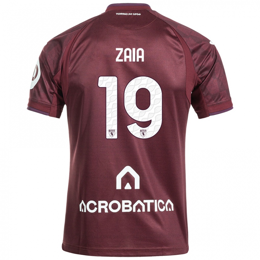 Kinder Edoardo Zaia #19 Kastanienbraun Weiß Heimtrikot Trikot 2024/25 T-Shirt Österreich