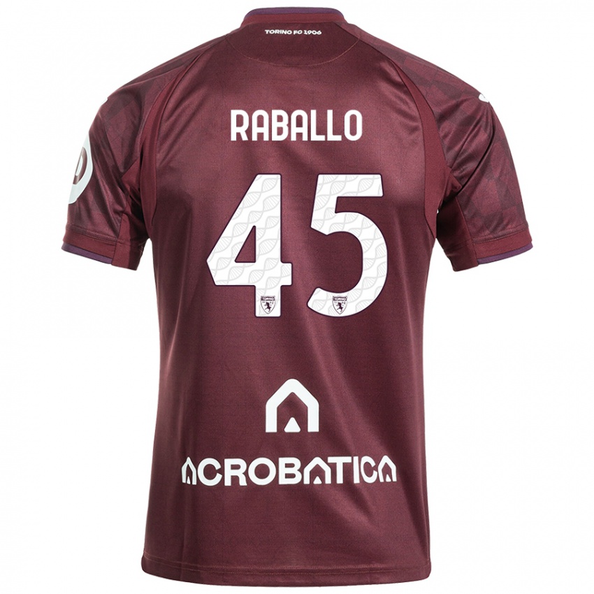 Kinder Alessio Raballo #45 Kastanienbraun Weiß Heimtrikot Trikot 2024/25 T-Shirt Österreich