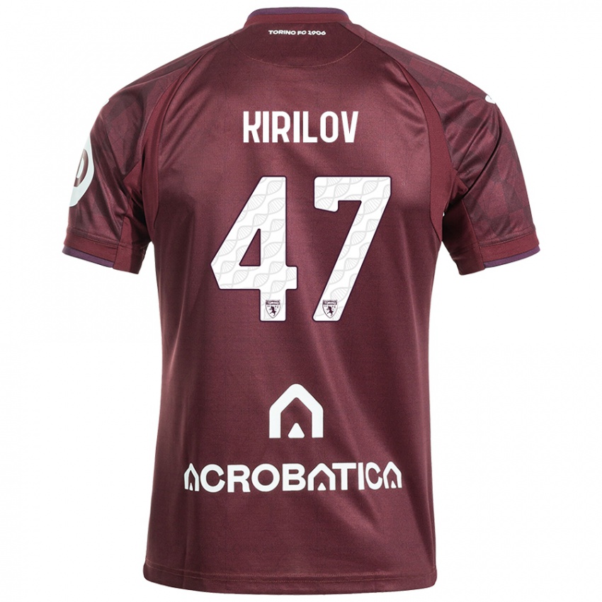 Kinder Martin Kirilov #47 Kastanienbraun Weiß Heimtrikot Trikot 2024/25 T-Shirt Österreich