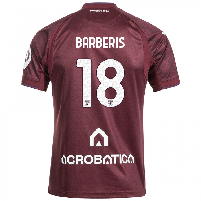 Kinder Laura Barberis #18 Kastanienbraun Weiß Heimtrikot Trikot 2024/25 T-Shirt Österreich