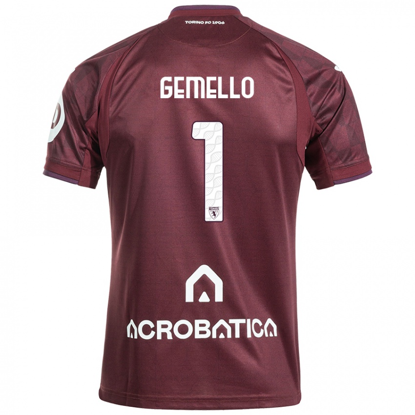 Kinder Luca Gemello #1 Kastanienbraun Weiß Heimtrikot Trikot 2024/25 T-Shirt Österreich