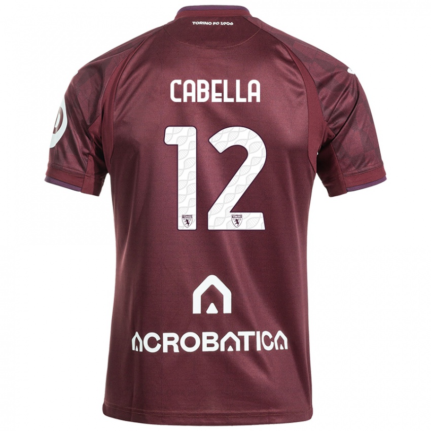 Kinder Matteo Cabella #12 Kastanienbraun Weiß Heimtrikot Trikot 2024/25 T-Shirt Österreich