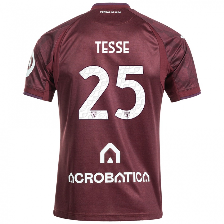 Kinder Manuela Tesse #25 Kastanienbraun Weiß Heimtrikot Trikot 2024/25 T-Shirt Österreich