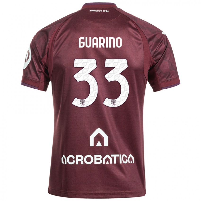 Kinder Rita Guarino #33 Kastanienbraun Weiß Heimtrikot Trikot 2024/25 T-Shirt Österreich