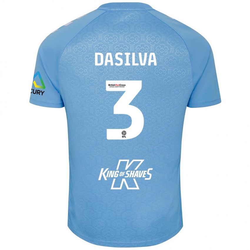 Kinder Jay Dasilva #3 Blau Weiß Heimtrikot Trikot 2024/25 T-Shirt Österreich