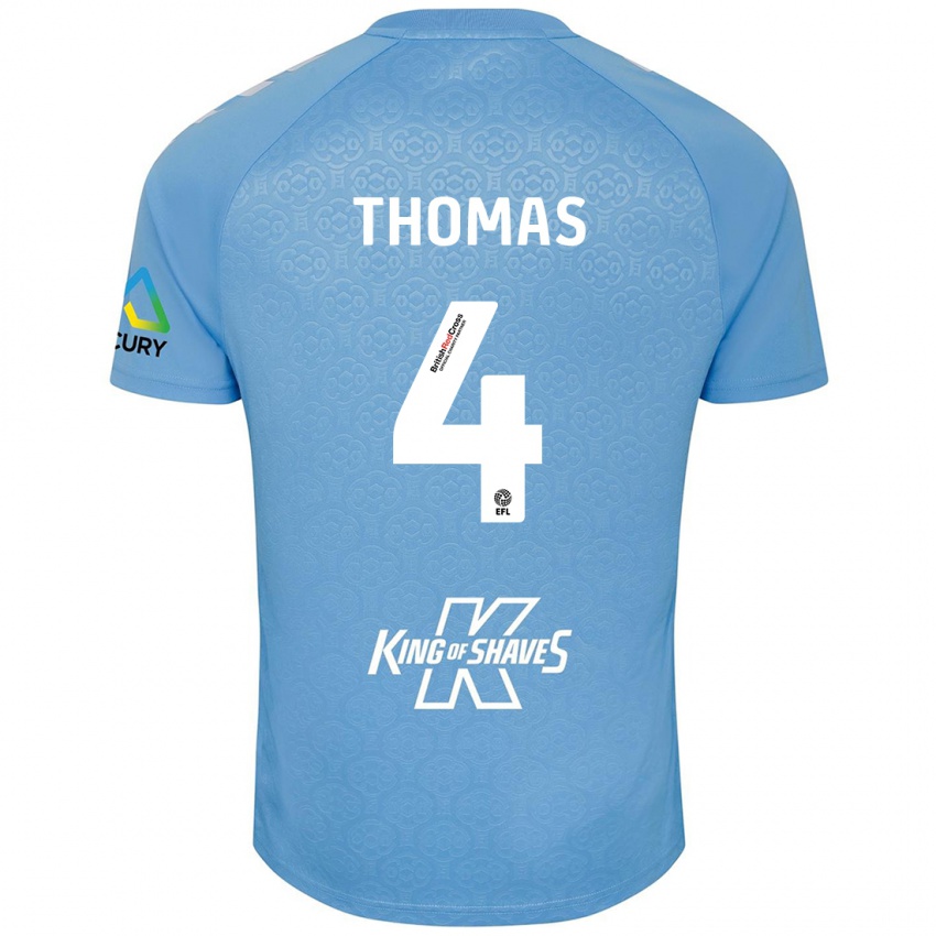 Kinder Bobby Thomas #4 Blau Weiß Heimtrikot Trikot 2024/25 T-Shirt Österreich