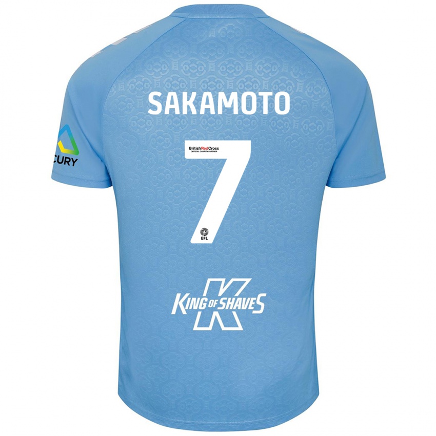 Kinder Tatsuhiro Sakamoto #7 Blau Weiß Heimtrikot Trikot 2024/25 T-Shirt Österreich