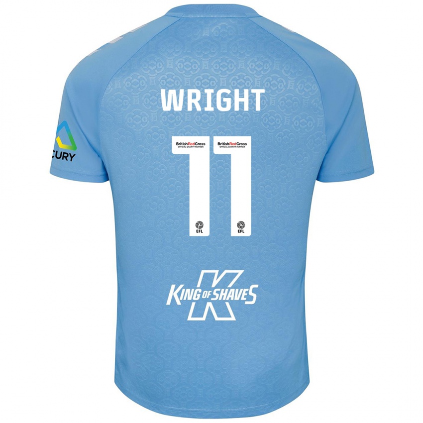 Kinder Haji Wright #11 Blau Weiß Heimtrikot Trikot 2024/25 T-Shirt Österreich