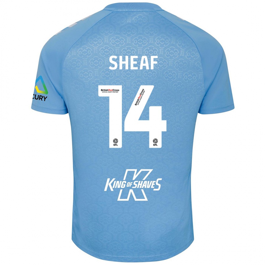 Kinder Ben Sheaf #14 Blau Weiß Heimtrikot Trikot 2024/25 T-Shirt Österreich