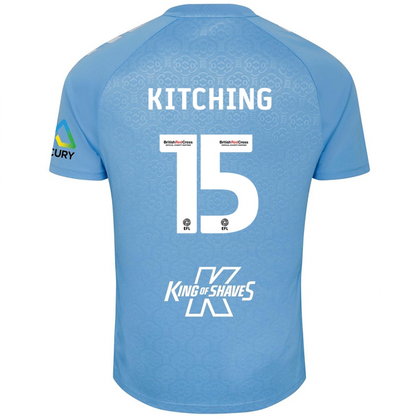 Kinder Liam Kitching #15 Blau Weiß Heimtrikot Trikot 2024/25 T-Shirt Österreich