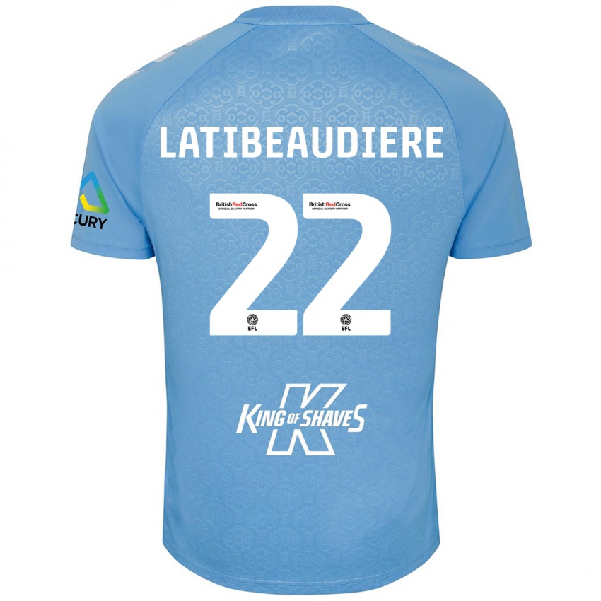 Kinder Joel Latibeaudiere #22 Blau Weiß Heimtrikot Trikot 2024/25 T-Shirt Österreich