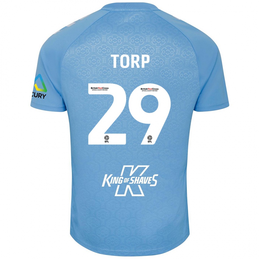 Kinder Victor Torp #29 Blau Weiß Heimtrikot Trikot 2024/25 T-Shirt Österreich