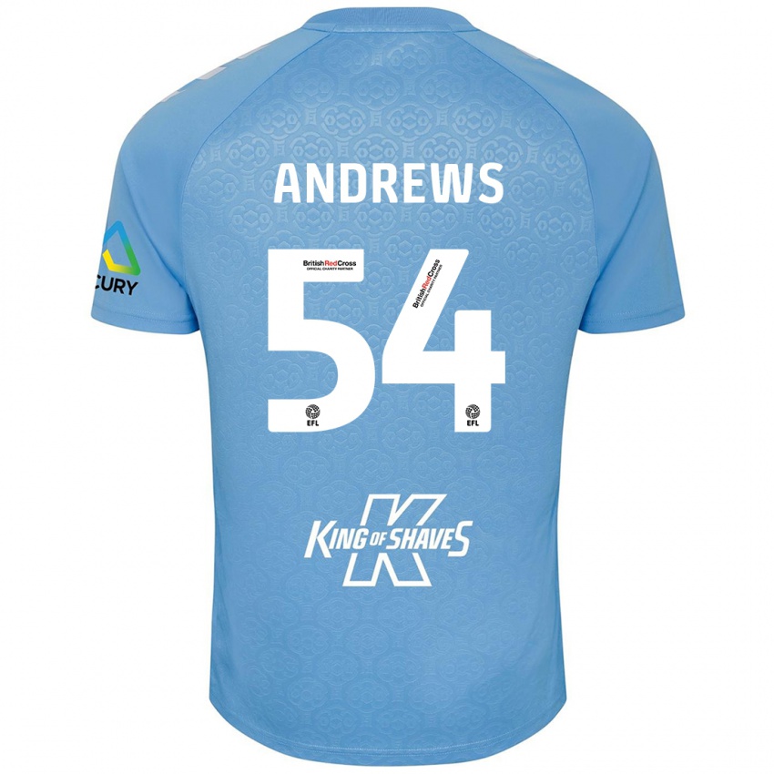 Kinder Kai Andrews #54 Blau Weiß Heimtrikot Trikot 2024/25 T-Shirt Österreich