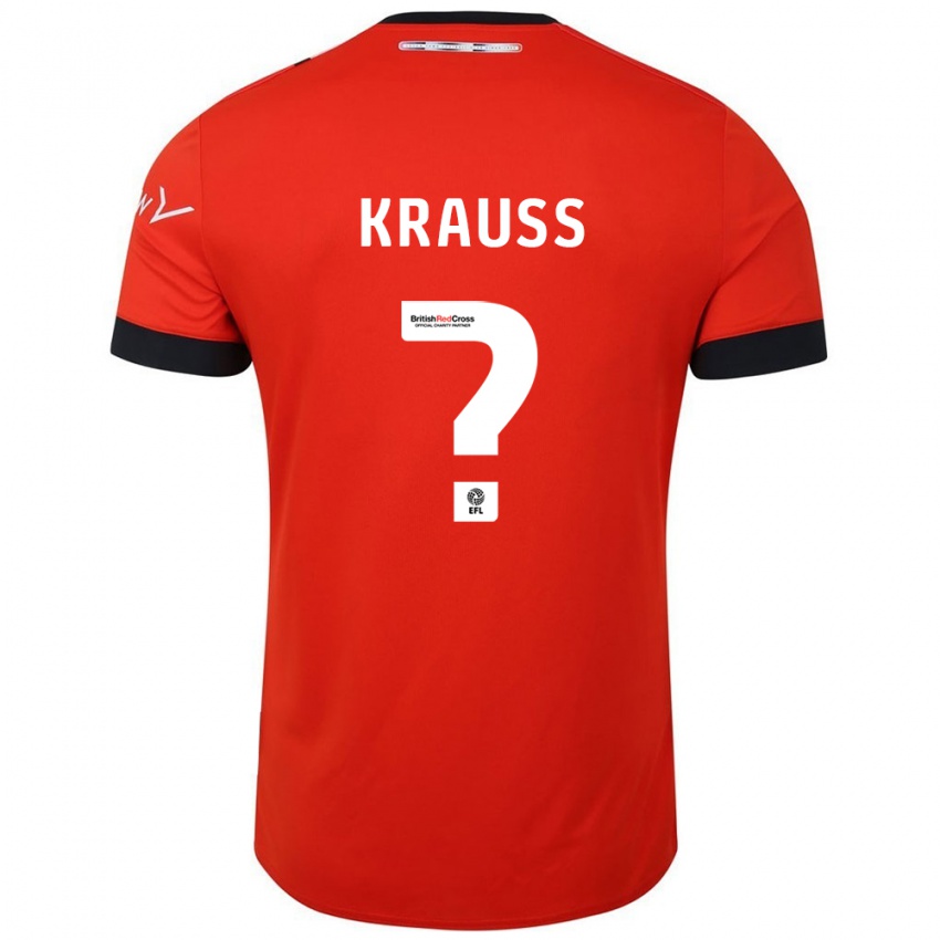 Kinder Tom Krauß #0 Orange Schwarz Heimtrikot Trikot 2024/25 T-Shirt Österreich