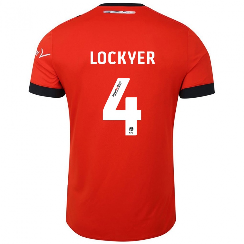 Kinder Tom Lockyer #4 Orange Schwarz Heimtrikot Trikot 2024/25 T-Shirt Österreich