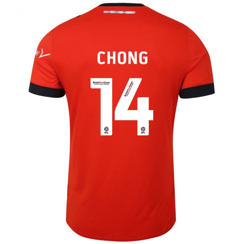 Kinder Tahith Chong #14 Orange Schwarz Heimtrikot Trikot 2024/25 T-Shirt Österreich