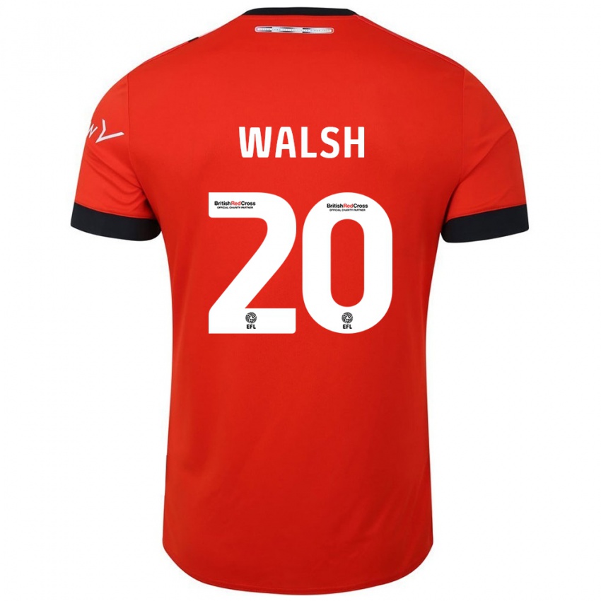 Kinder Liam Walsh #20 Orange Schwarz Heimtrikot Trikot 2024/25 T-Shirt Österreich