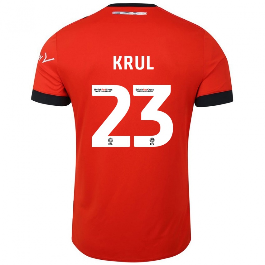 Kinder Tim Krul #23 Orange Schwarz Heimtrikot Trikot 2024/25 T-Shirt Österreich