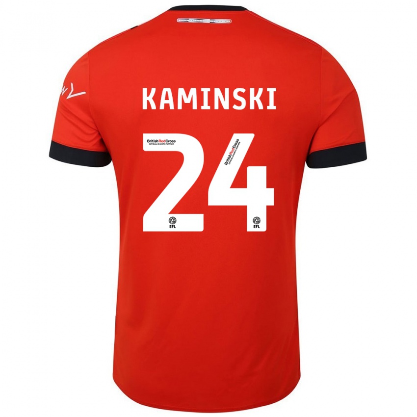 Kinder Thomas Kaminski #24 Orange Schwarz Heimtrikot Trikot 2024/25 T-Shirt Österreich