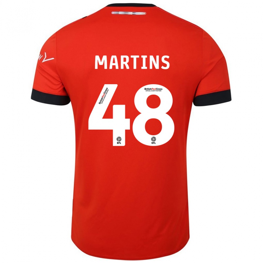 Kinder Dominic Dos Santos Martins #48 Orange Schwarz Heimtrikot Trikot 2024/25 T-Shirt Österreich