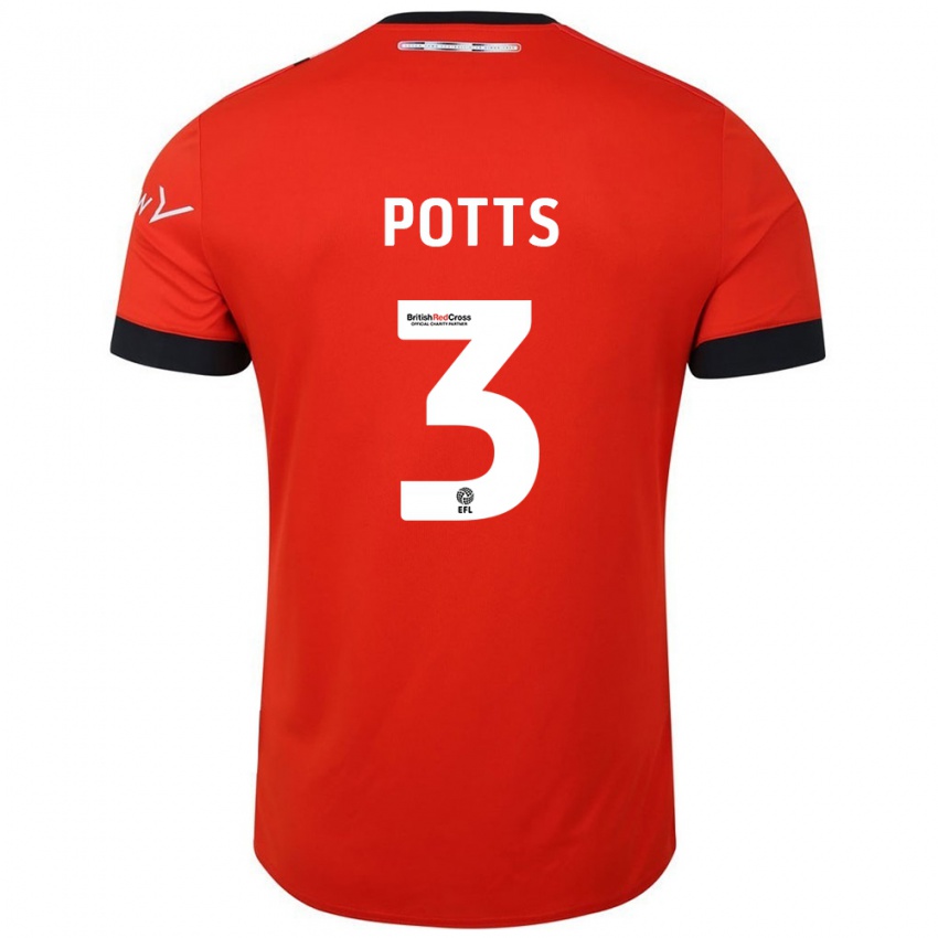 Kinder Dan Potts #3 Orange Schwarz Heimtrikot Trikot 2024/25 T-Shirt Österreich