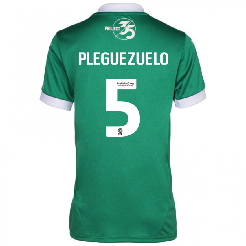 Kinder Julio Pleguezuelo #5 Grün Weiß Heimtrikot Trikot 2024/25 T-Shirt Österreich