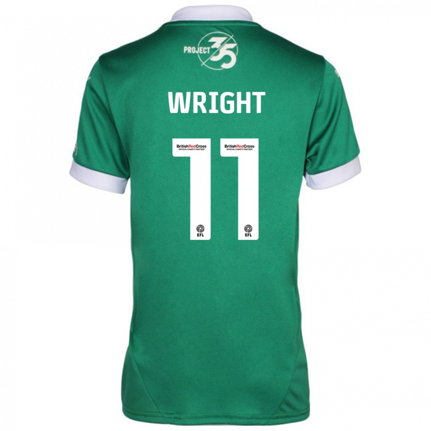 Kinder Callum Wright #11 Grün Weiß Heimtrikot Trikot 2024/25 T-Shirt Österreich