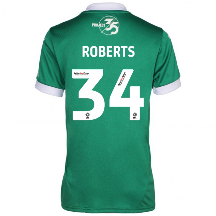 Kinder Caleb Roberts #34 Grün Weiß Heimtrikot Trikot 2024/25 T-Shirt Österreich