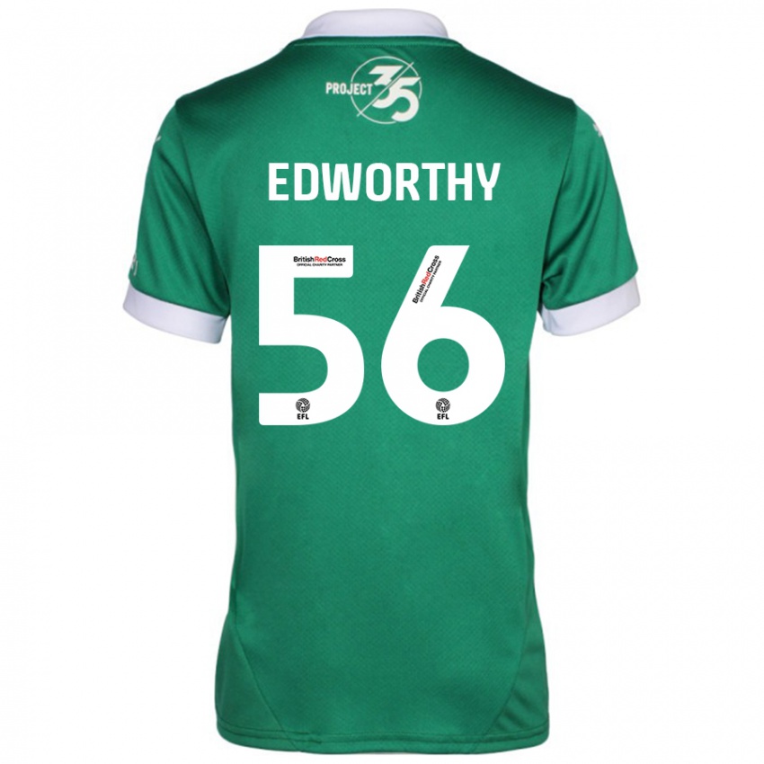 Kinder Kieran Edworthy #56 Grün Weiß Heimtrikot Trikot 2024/25 T-Shirt Österreich